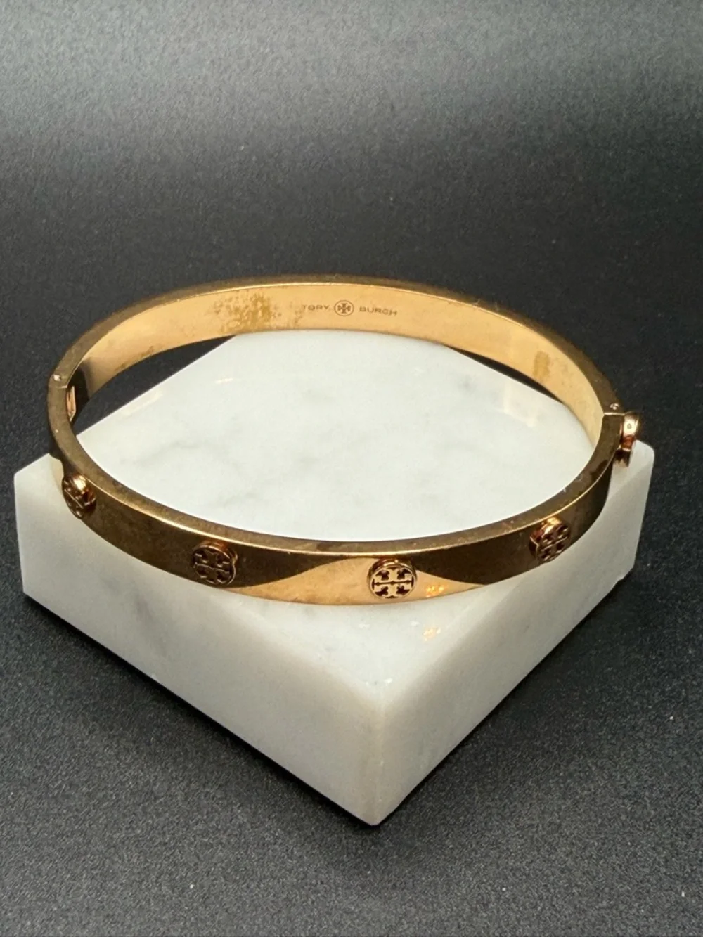 Tory Burch Hinged Bangle Bracelet #E437 - Picture 5 of 12
